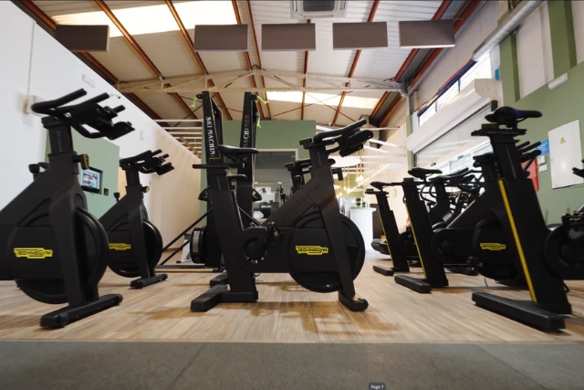 Technogym indoor cycling studio at Club Fit